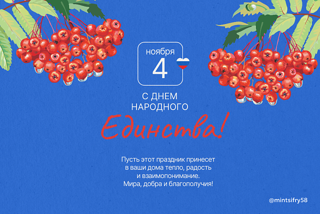 Команда Минцифры Пензенской области поздравляет жителей региона с Днем народного единства!